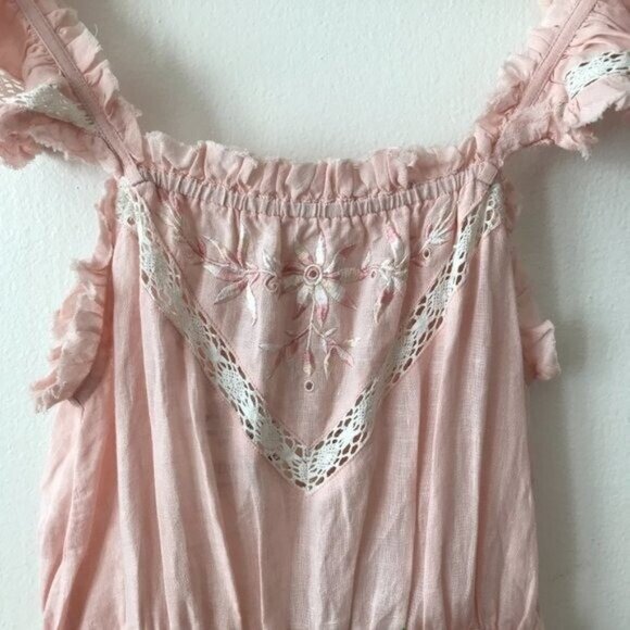 LoveShackFancy Cody Cinched Waist Linen Midi Dress - Picture 8 of 13